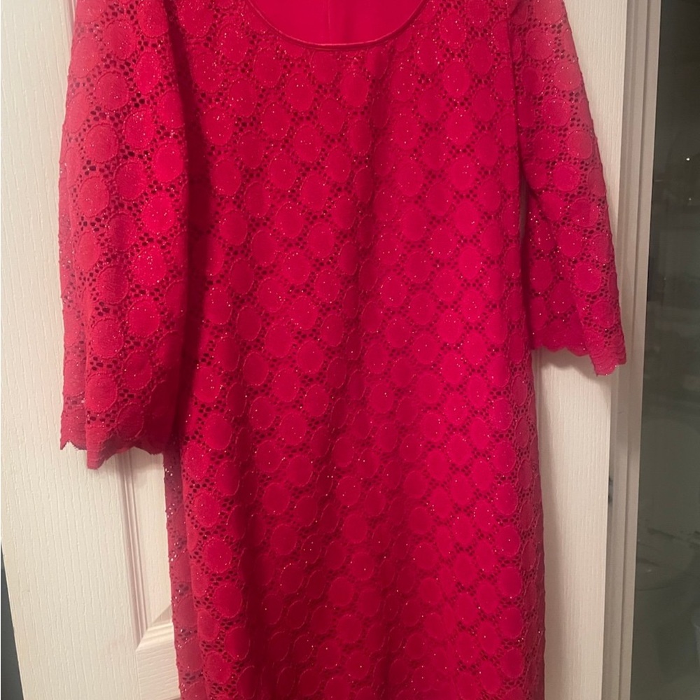 Ronni Nicole Red Dress 3/4 Sleeve - Picture 2 of 4